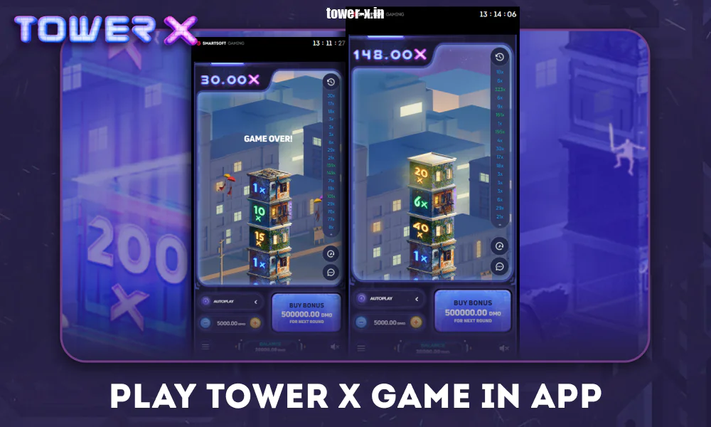 Instruction on how to play Tower X game in mobile app