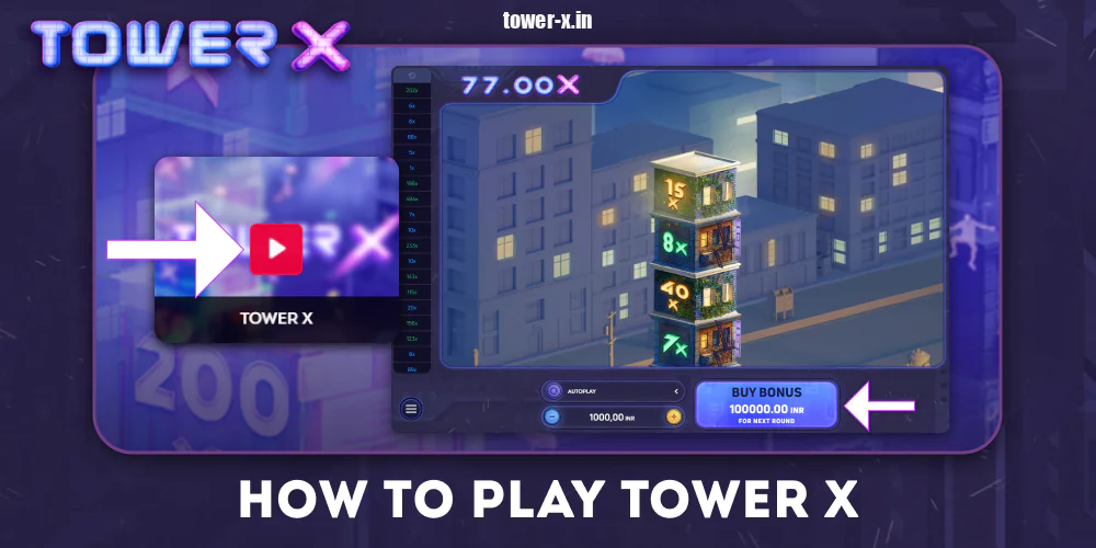 Instruction on how to play Tower X game for Indian players